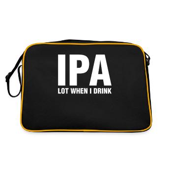 IPA Lot Quand Je Buvez T-Shirt - Boisson alcoolisée drôle - Sac Retro - noir/or - Dos