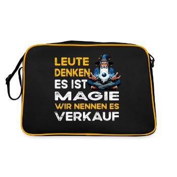 People Thinking Magic Sale Businessman Salesman - Retro Bag - black/gold - Back
