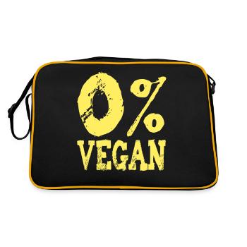 0% VEGAN - Je ne suis pas vegan ! anti vegan - Sac Retro - noir/or - Dos