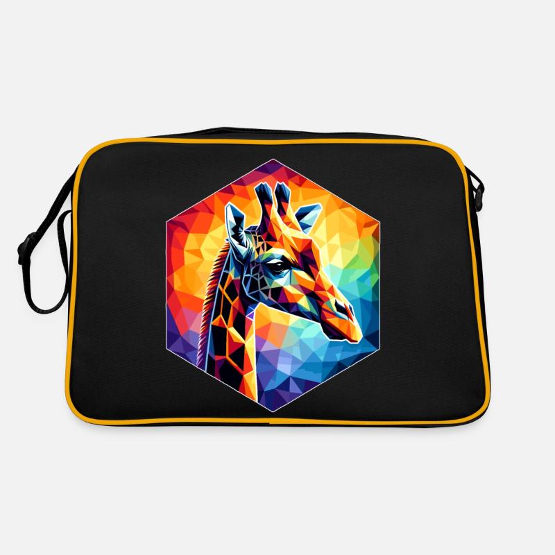 Giraffe in Polygonendarstellung Retro Tasche