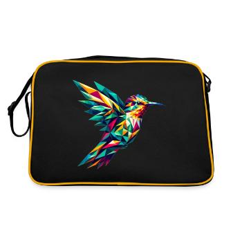 Colibri dans la représentation polygonale - Sac Retro - noir/or - Dos