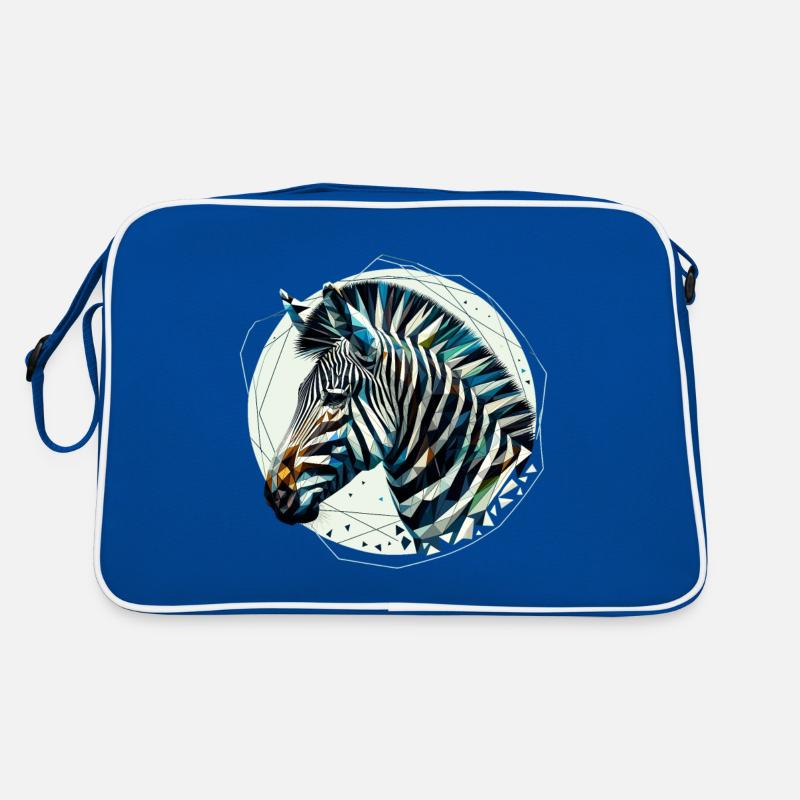 Zebra in Polygonendarstellung Retro Tasche