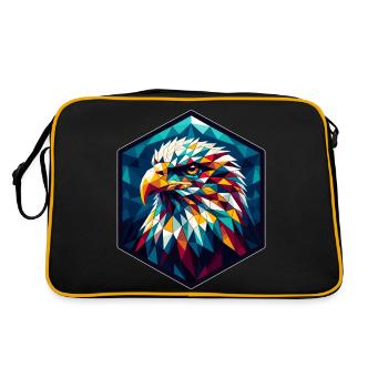 Pygargue à queue blanche dans la représentation polygonale - Sac Retro - noir/or - Dos