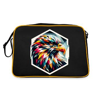 Pygargue à queue blanche dans la représentation polygonale - Sac Retro - noir/or - Dos