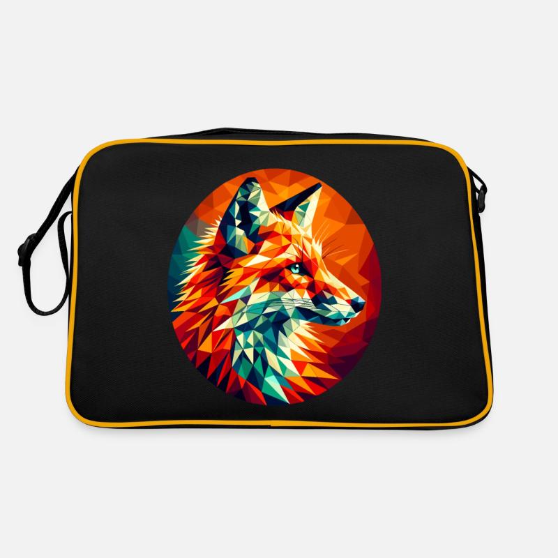 Fuchs in Polygonendarstellung Retro Tasche