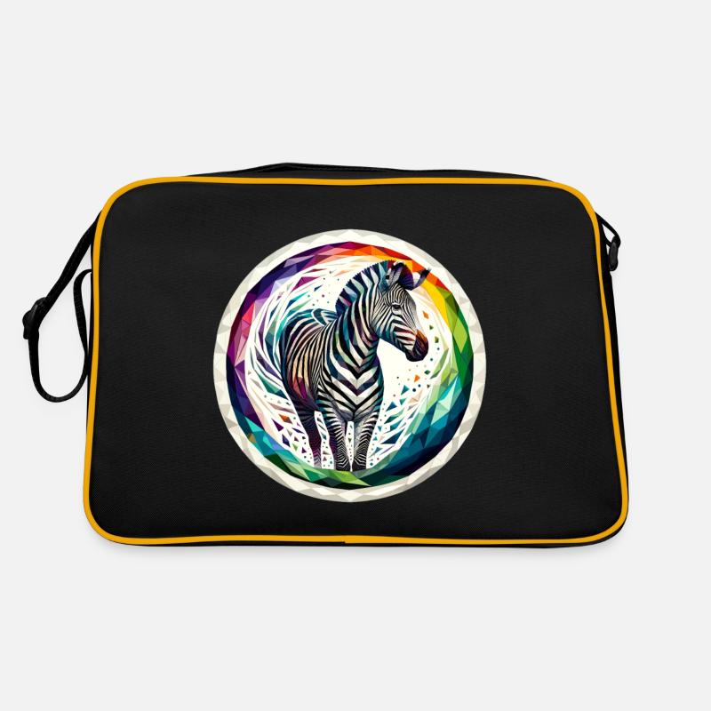 Zebra in Polygonendarstellung Retro Tasche