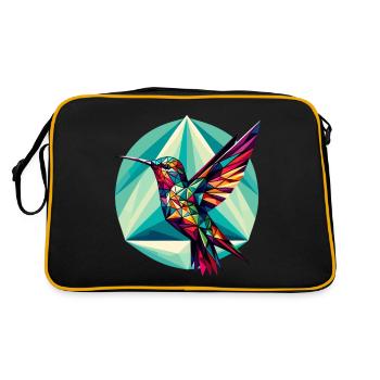 Colibri dans la représentation polygonale - Sac Retro - noir/or - Dos