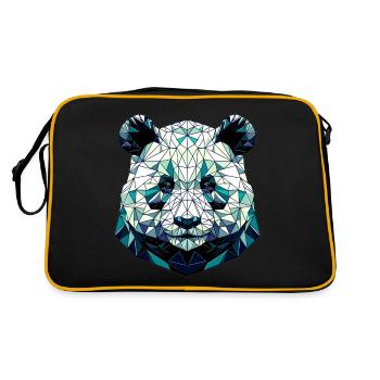 Panda dans la représentation polygonale - Sac Retro - noir/or - Dos