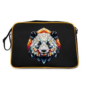 Panda dans la représentation polygonale - Sac Retro - noir/or - Dos