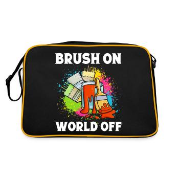 Pinceau de peintre d’Art drôle sur le monde hors dessin cadeau - Sac Retro - noir/or - Dos