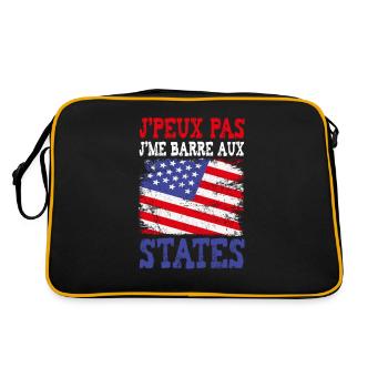 Je peux pas je me barre aux States Etats-Unis - Sac Retro - noir/or - Dos