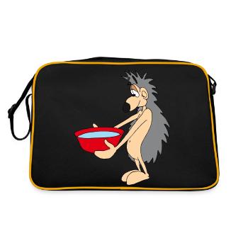 Smart hedgehog with water bowl - Retro Bag - black/gold - Back