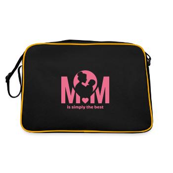 MOM IS SIMPLY THE BEST HEART IDEA DESIGN - Sac Retro - noir/or - Dos