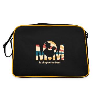MOM IS SIMPLY THE BEST HEART IDEA DESIGN - Retro Bag - black/gold - Back