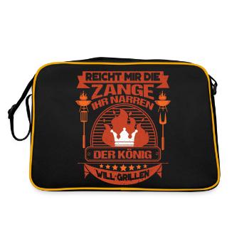 Hands me the tongs, the king wants to grill - Retro Bag - black/gold - Back