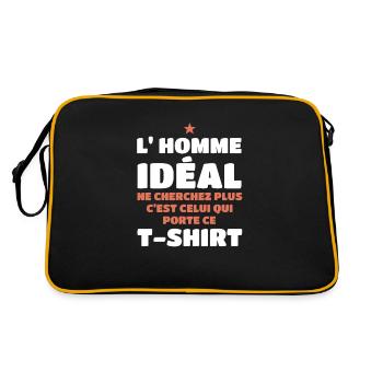 The ideal man, look no further, is me - Retro Bag - black/gold - Back