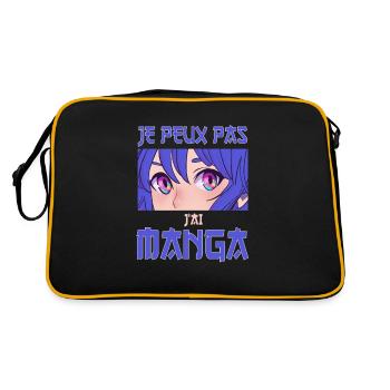 Je peux pas j'ai Manga. Fans de mangas japonais. - Sac Retro - noir/or - Dos