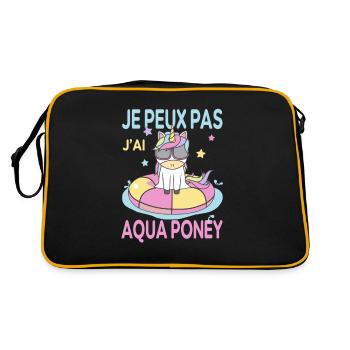 Je peux pas j'ai Aqua Poney Fans de Licornes - Sac Retro - noir/or - Dos