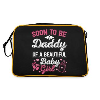Bald ein Papa Von Einem Schönen Baby Mädchen Neu - Retro Tasche - Schwarz/Gold - Hinten