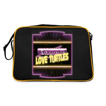 gift idea turtle life cycle turtle care awesome - Retro Bag - black/gold - Back