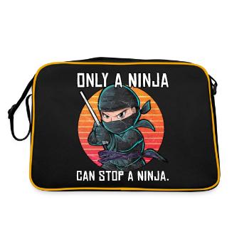 Nur ein Ninja kann einen Ninja aufhalten - Retro Tasche - Schwarz/Gold - Hinten