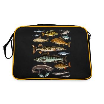 T-shirt pour Angler.Fishing Idée cadeau - Sac Retro - noir/or - Dos