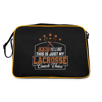 Lacrosse Coach Gift Lax Sticks Funny Coach Voice - Retro Bag - black/gold - Back