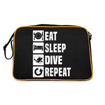 Tauchen Diver Free Dive Diving Herren Scuba Diver - Retro Tasche - Schwarz/Gold - Hinten