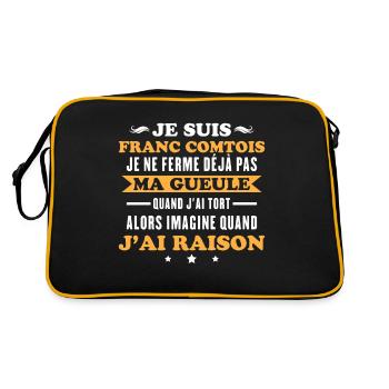 Franc comtois je ferme pas ma gueule franche comté - Sac Retro - noir/or - Dos