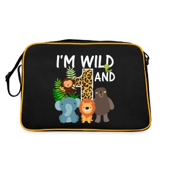 I'm wild and 1 Safari jungle - Retro Tasche - Schwarz/Gold - Hinten