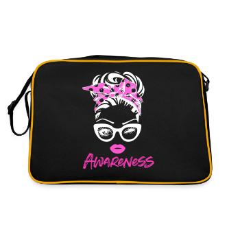 Sensibilisation au cancer du sein - Sac Retro - noir/or - Dos