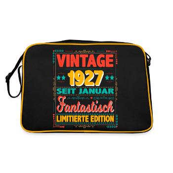 Janvier 1927 Vintage Fantastique 97 Ans Homme - Sac Retro - noir/or - Dos