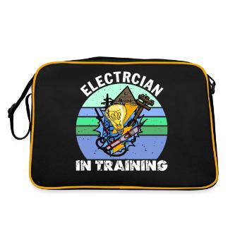 Electrician in training Lighting Technician Lamp Profession - Retro Bag - black/gold - Back