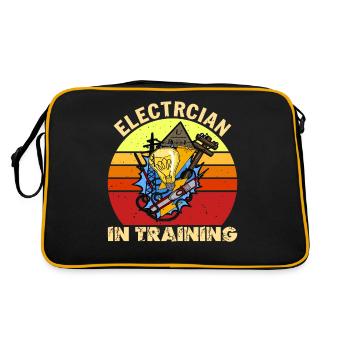 Electrician in training Lighting Technician Lamp Profession - Retro Bag - black/gold - Back