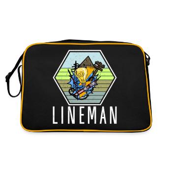 Lineman Electrician Lighting Technician Lamp Occupation - Retro Bag - black/gold - Back