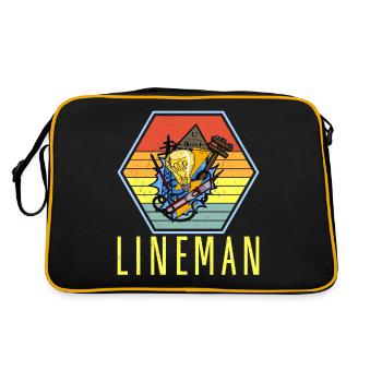 Lineman Electrician Lighting Technician Lamp Occupation - Retro Bag - black/gold - Back