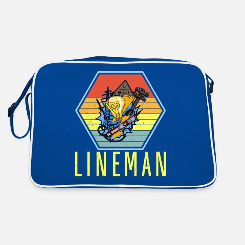 Lineman Elektriker Lichttechniker Lampe Beruf Retro Tasche