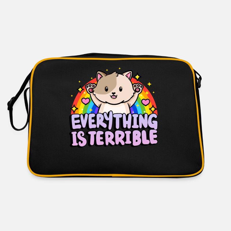 Alles Ist Schrecklich Sarkasmus Regenbogen Retro Tasche
