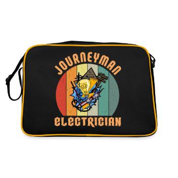 Journeyman Electrician Elektriker Lichttechniker - Retro Tasche - Schwarz/Gold - Hinten