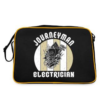 Journeyman Electrician Elektriker Lichttechniker - Retro Tasche - Schwarz/Gold - Hinten