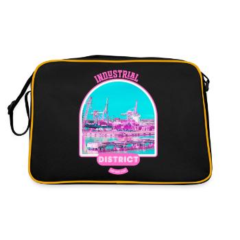 Pink industrial harbour in Finland - Retro Bag - black/gold - Back