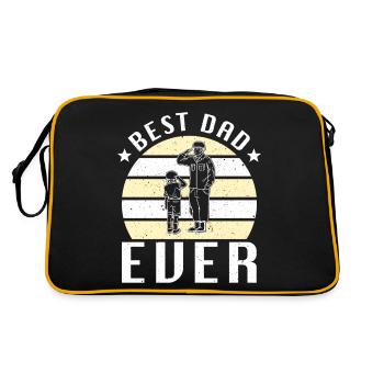 Meilleur papa de tous les temps Père Père Fête des Pères Soldat militaire - Sac Retro - noir/or - Dos