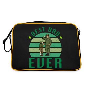 Meilleur papa de tous les temps Père Père Fête des Pères Soldat militaire - Sac Retro - noir/or - Dos