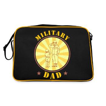Papa Papa Fête des pères Soldat militaire - Sac Retro - noir/or - Dos