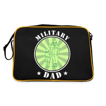 Papa Papa Fête des pères Soldat militaire - Sac Retro - noir/or - Dos