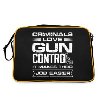 Criminals love Gun control It makes their job - Retro Bag - black/gold - Back