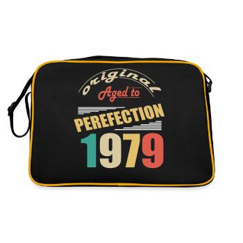 Ich bin 45 Jahre alt | Ich bin 1979 geboren - Geburt - Retro Tasche - Schwarz/Gold - Hinten