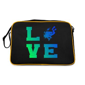 Scuba Taucher Scuba Diver Diver Scuba Tauchen - Retro Tasche - Schwarz/Gold - Hinten