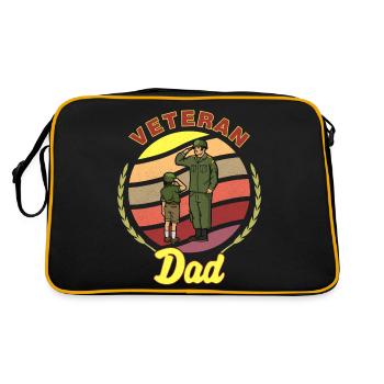 Vétéran Papa Papa Père Enfants Militaire Soldat - Sac Retro - noir/or - Dos