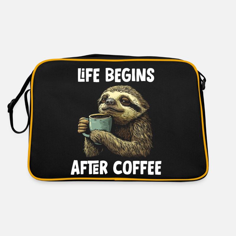 Faultier Kaffee Lustig Geschenk Retro Tasche